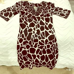 Black and white Dress with black beading